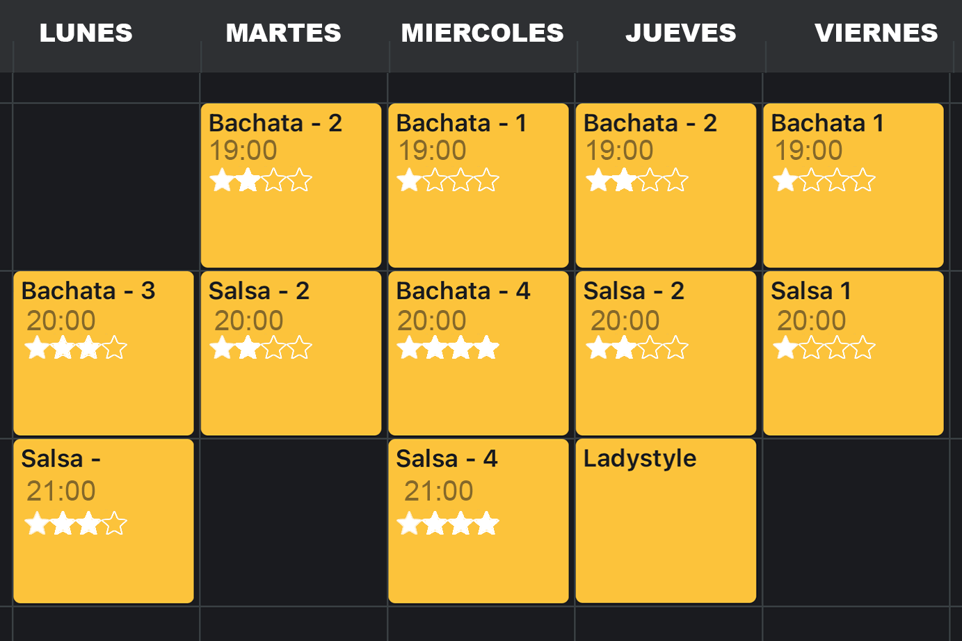 Horario de la escuela