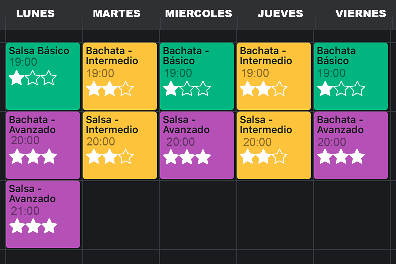 Horario de la escuela