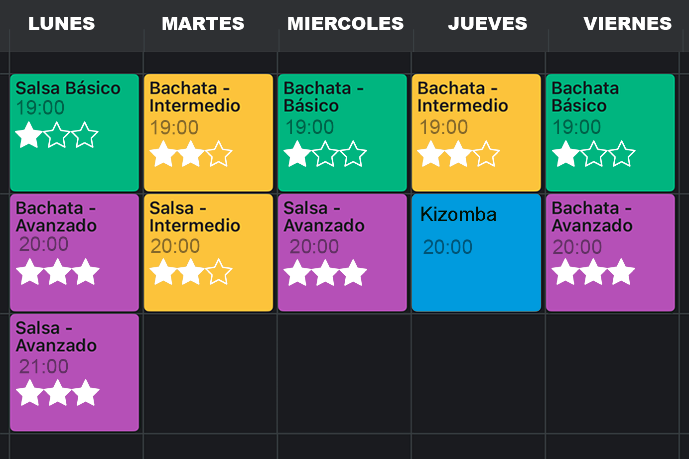 Horario de la escuela