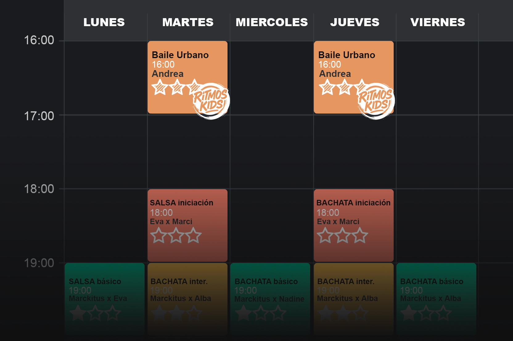 Horario de la escuela