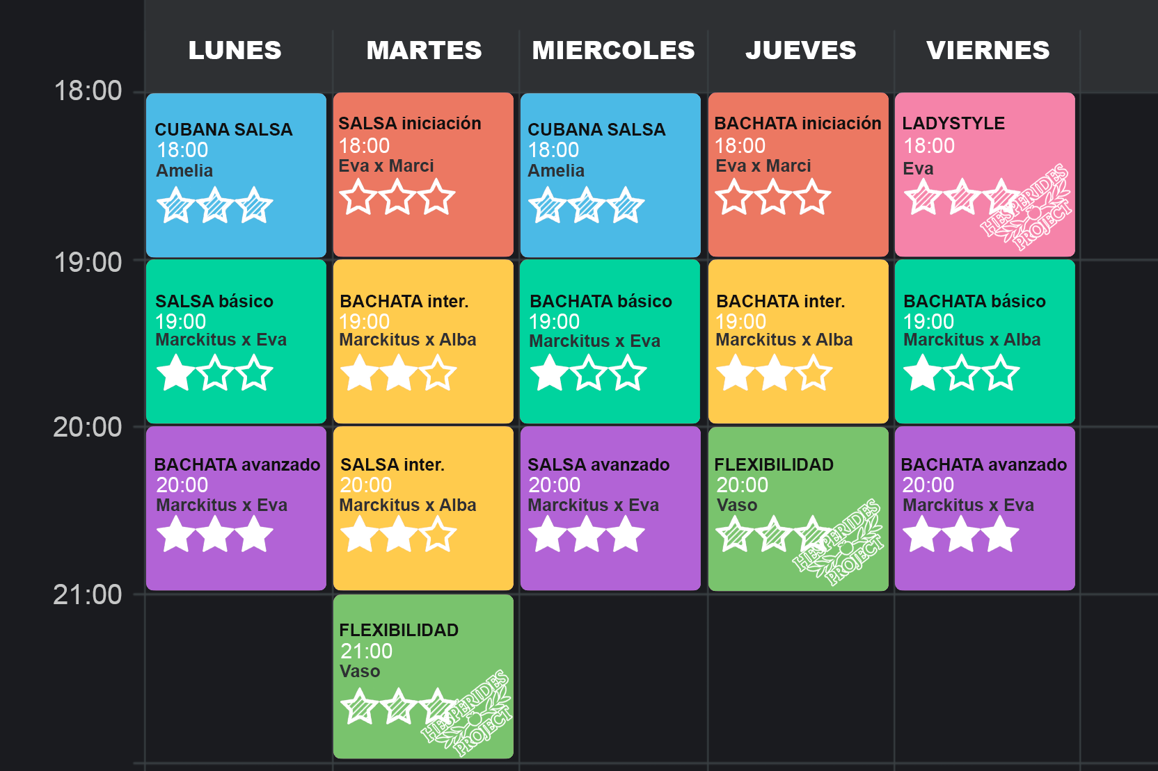 Horario de la escuela