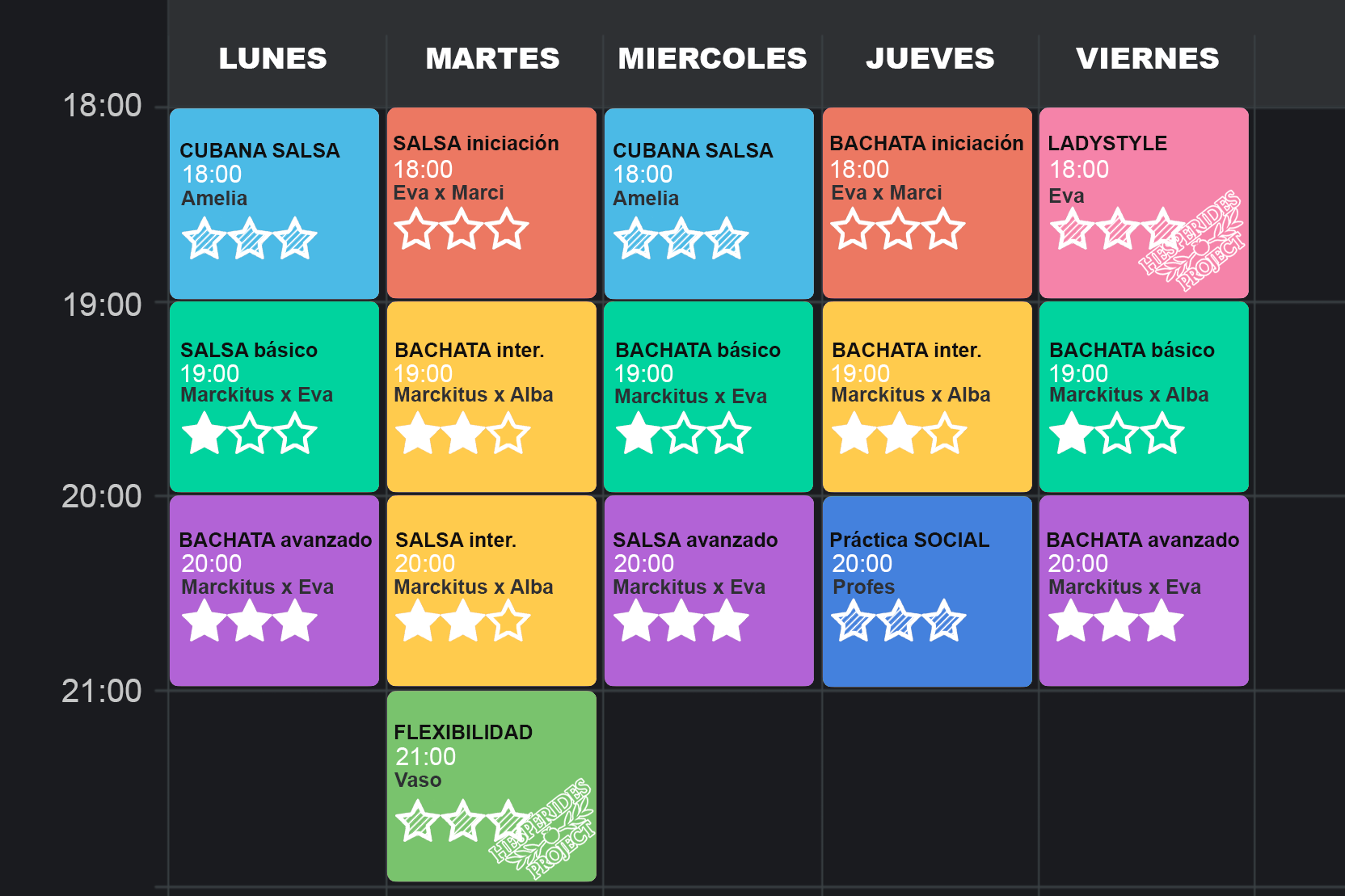Horario de la escuela