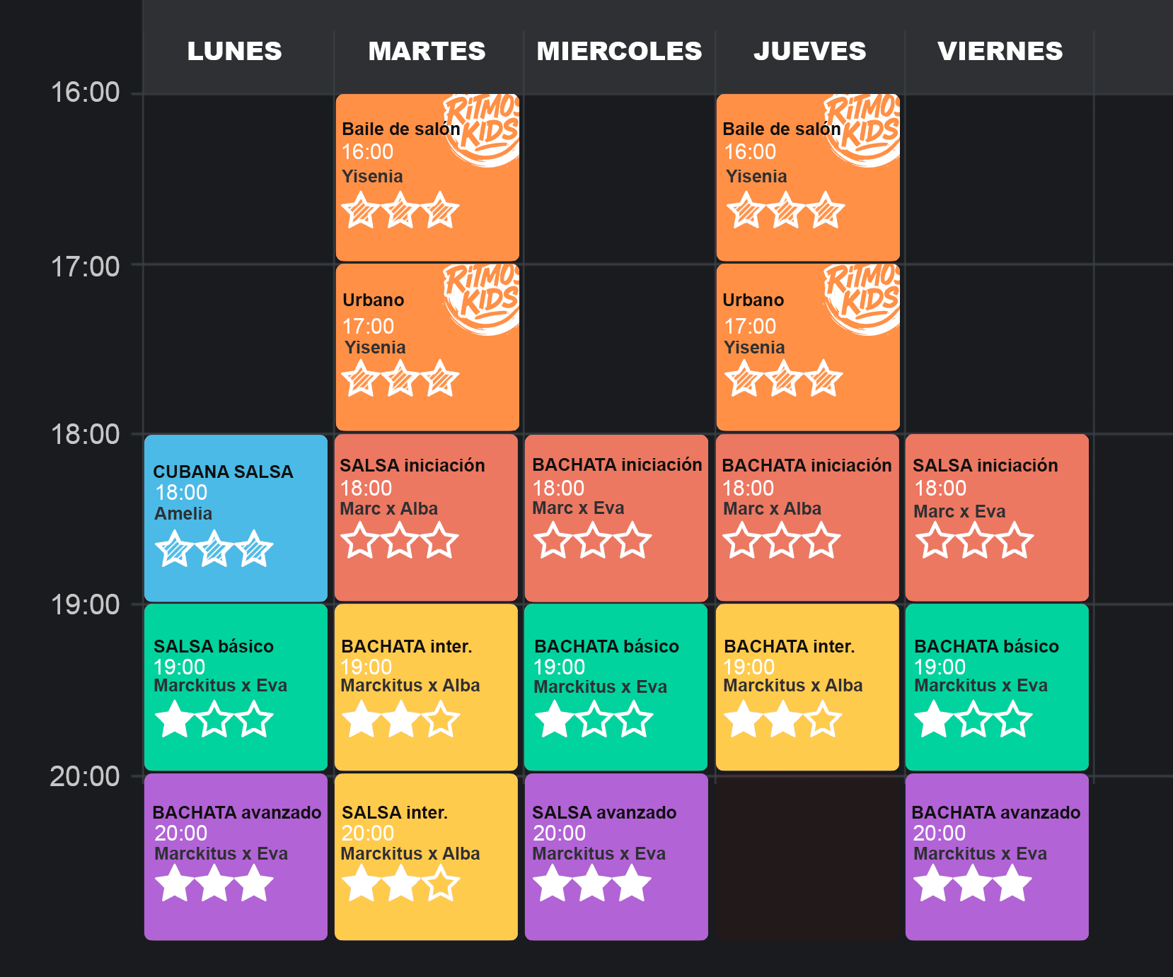 Horario de la escuela