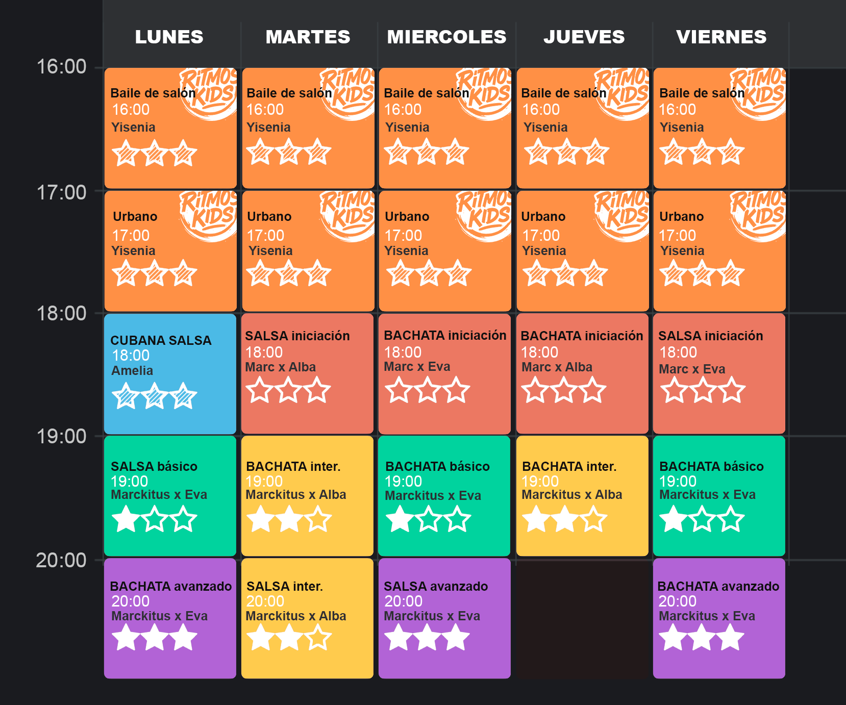 Horario de la escuela