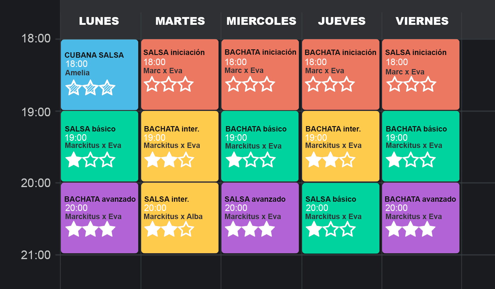 Horario de la escuela
