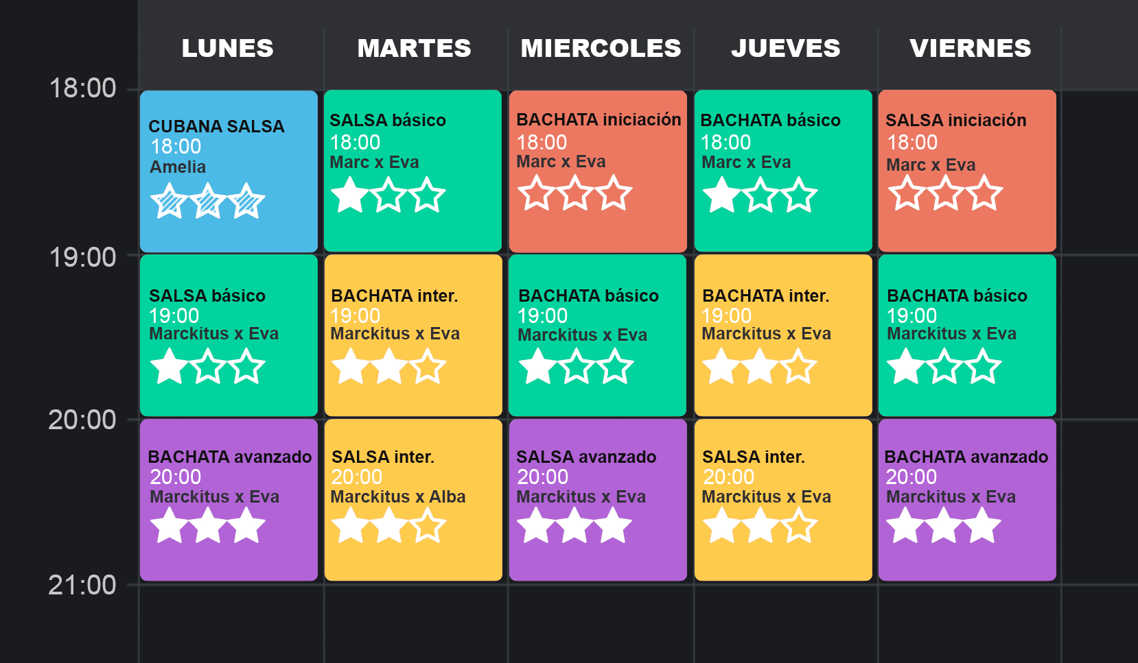 Horario de la escuela