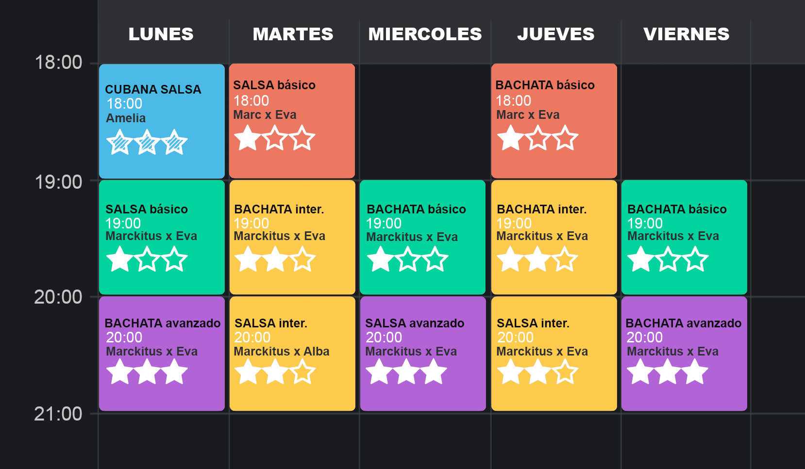 Horario de la escuela
